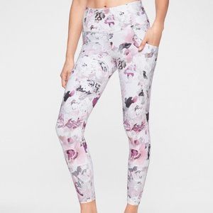 Athleta | Stash Pocket Salutation Peony Leggings L